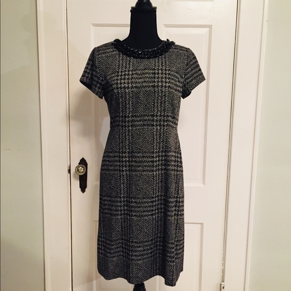 Karl Lagerfeld plaid dress w/removal necklace